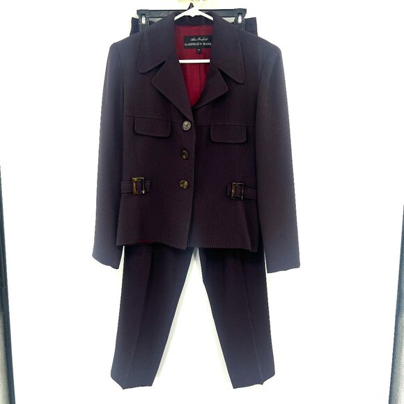 Garfield & Marks Other - Garfield & Marks Brown Textured Pant Suit Women's 8/10